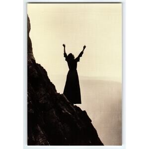 Dramatic Silhouette Woman on Cliff 4x6 Glossy Photo Art Print